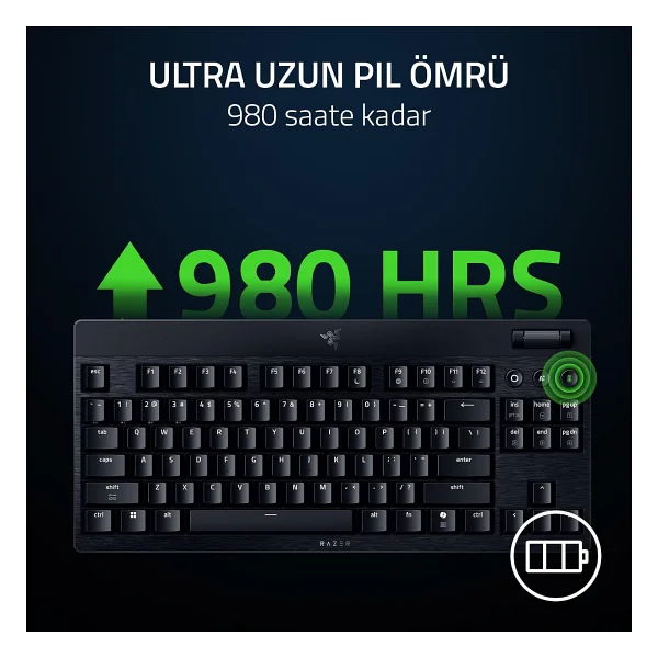 Razer Blackwidow V4 Low Profile RGB Tkl Green Switch Kablolu/Kablosuz Mekanik Oyuncu Klavyesi - Görsel 7