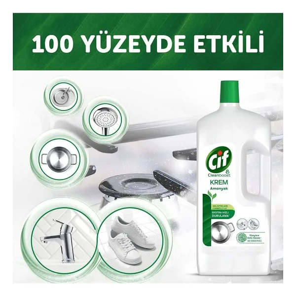 Cif Cleanboost Krem Amonyak Yüzey Temizleyici 1.5 Lt 3'lü - Görsel 6