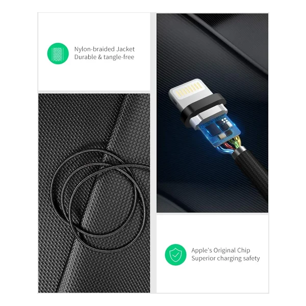 Ugreen 60158 2 m USB to Lightning Hızlı Şarj Kablosu - Görsel 5
