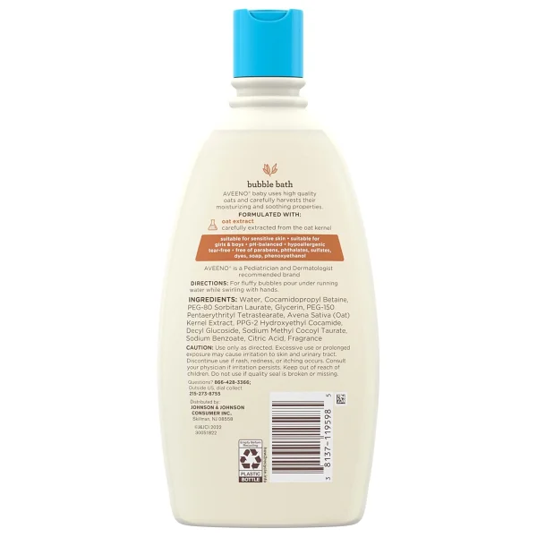 Aveeno Baby Sensitive Skin Banyo Köpüğü 568ml - Görsel 6