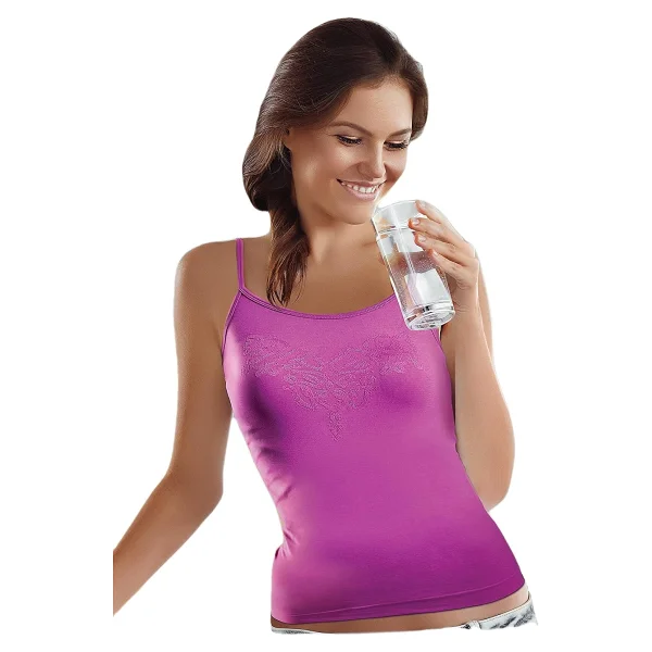 Miorre Seamless İp Askılı Kabartma Desenli Body FUŞYA M-L - Görsel 2