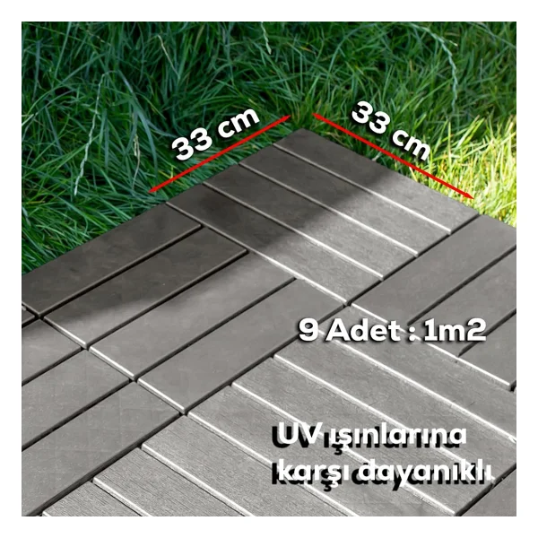 Porsima 1177 Bahçe Balkon Teras Banyo Paspası 36lı Zemin Karosu Latte - Görsel 4