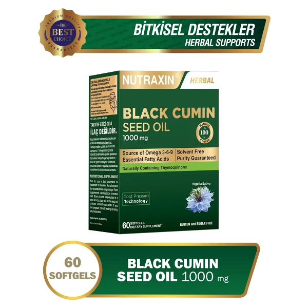 Nutraxin Çörek Otu Yağı 1000 mg 60 Kapsül - Görsel 3