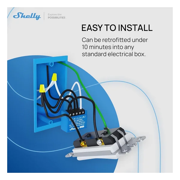 Shelly 1 Mini Gen3 Wi-Fi Akıllı Röle - Görsel 5