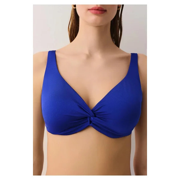Suwen Önü Burgulu Balenli Toparlayıcı Bikini Üst - Görsel 3