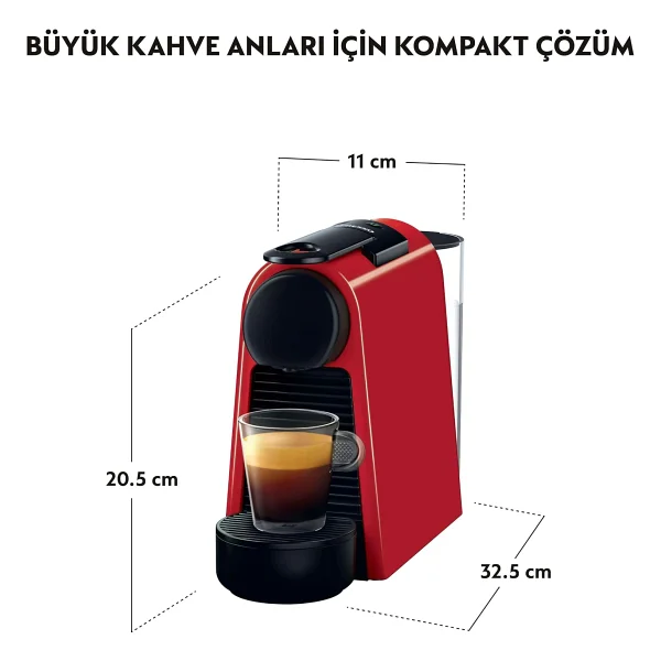 Nespresso Essenza Mini D 30 Kırmızı Kapsül Kahve Makinesi - Görsel 3