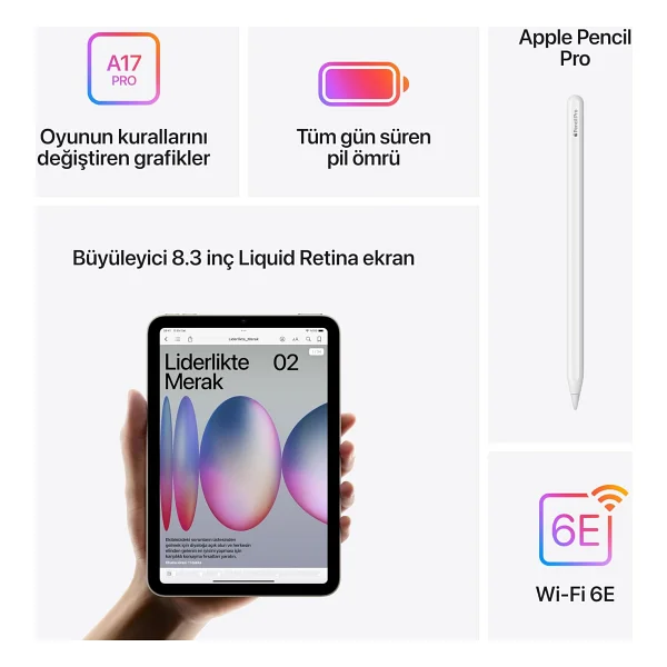 iPad Mini 7. Nesil Wi-Fi 512 GB 8.3" Tablet - Görsel 4