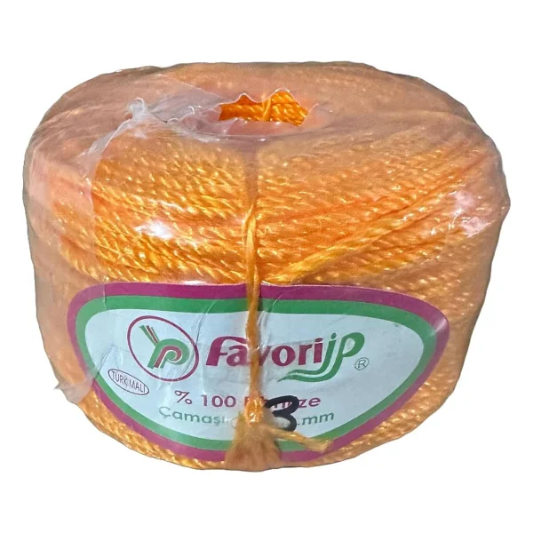 Favori İp Halat FH03 PP Naylon Burgulu Örgü Çamaşır İpi - Turuncu - 100 Metre - 10 Adet - Görsel 2