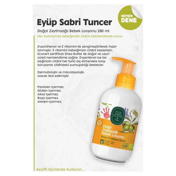 Eyüp Sabri Tuncer Doğal Zeytinyağlı Bebek Şampuanı 600 Ml - Görsel 3