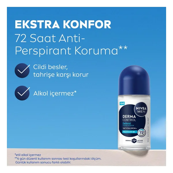 Nivea Men Derma Control Defend 50 Ml Erkek Roll-On - Görsel 2