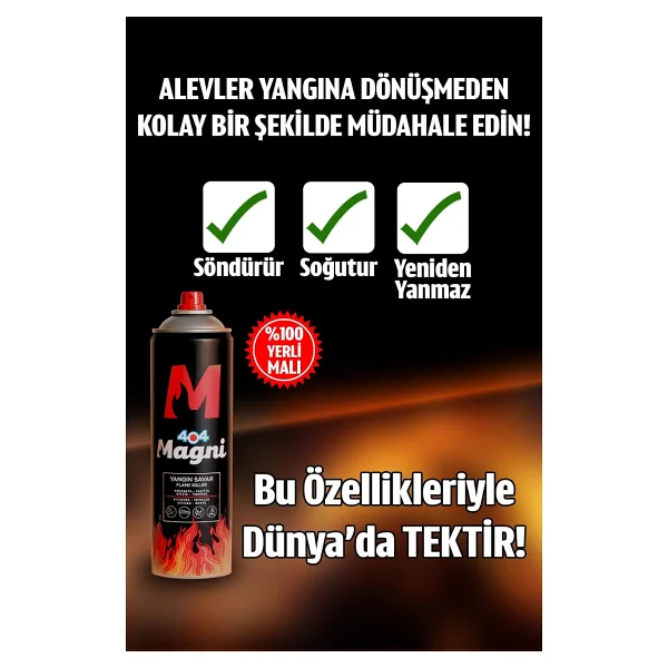 404 Magni 500 Ml 2 Adet Yangın Söndürücü Sprey - Görsel 4