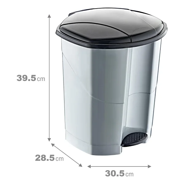 Smartware 18 LT Pedallı Çöp Kovası (10191) METALİK GRİ - Görsel 3