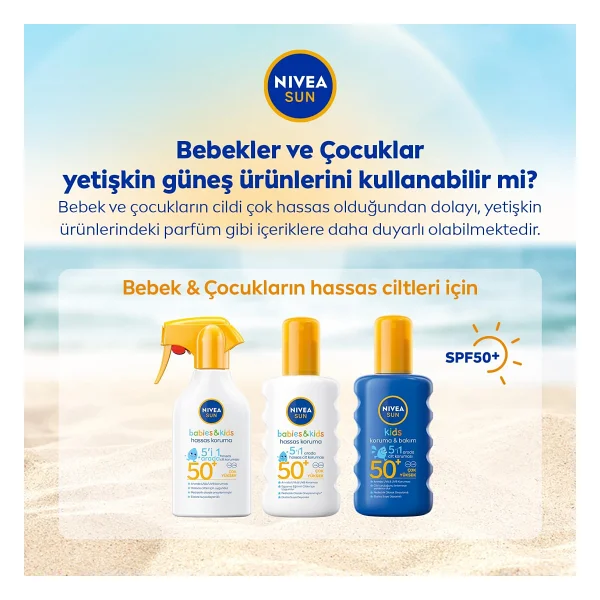 Nivea Hassas Koruma 200 ml 50 Faktör Güneş Spreyi - Görsel 7