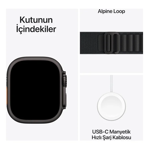 Apple Watch Ultra 3 GPS + Cellular 49mm Natürel Titanyum Kasa Ve Açık Mavi Alpine Loop Kordon Akıllı Saat - Görsel 6