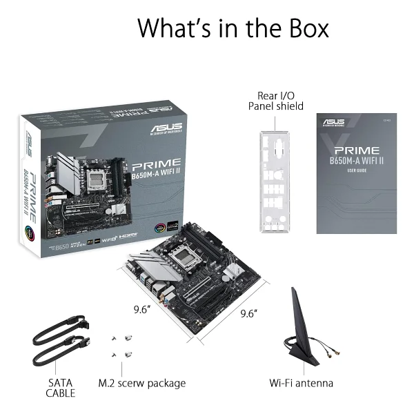 Asus Prime B650M-A Wi-Fi II 4xDDR5 DP+VGA+HDMI 2xM.2 AM5 Anakart - Görsel 6