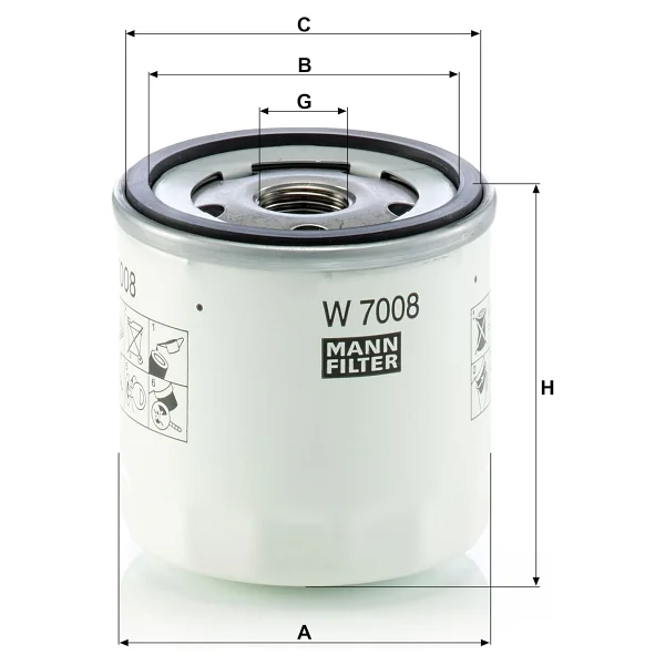 MANN-FILTER W 7008 Yağ Filtresi (Ford) - Görsel 3