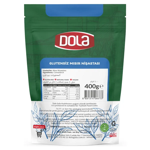 Dola Glutensiz Mısır Nişastası 400 Gr - Görsel 2