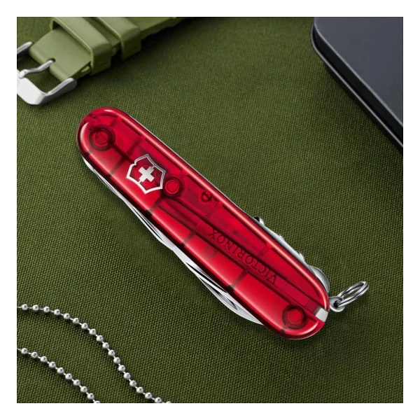 Victorinox Huntsman 1.3713.T Şeffaf Kırmızı 15 Fonksiyonlu Çok Amaçlı Çakı - Görsel 2
