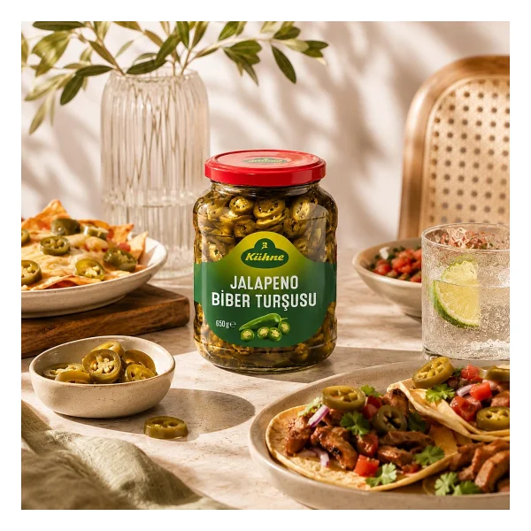 Kühne Jalapeno 650 gr Dilimli Biber Turşusu - Görsel 4