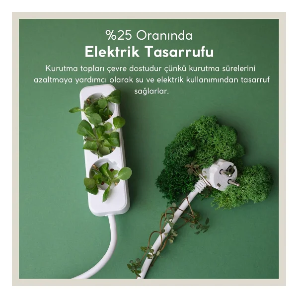 Reyo Yün Çamaşır Kurutma Makinası Topu 3 Adet XL %100 Organik Beyaz - Görsel 7