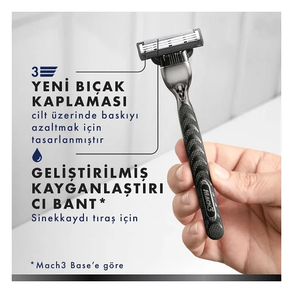 Gillette Mach3 Charcoal 4'lü Yedek Tıraş Bıçağı - Görsel 4