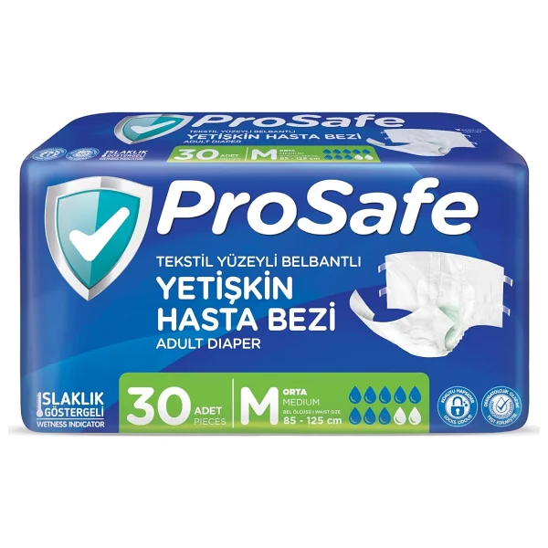 Prosafe Belbantlı Orta Boy M 30'lu Hasta Bezi - Görsel 2