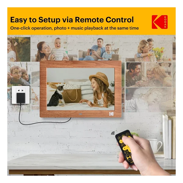 Kodak 10.1 Inc Ahsap Dijital Resim Cercevesi, Uzaktan Kumanda, Ips Ekran Hd - Görsel 3