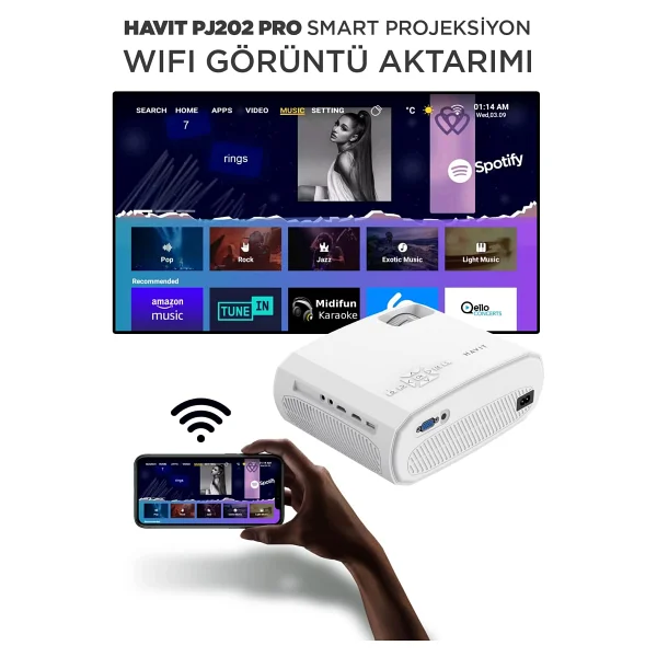 Havit Pj202 Pro 220 Lümen Full HD Android Projeksiyon Cihazı - Görsel 7