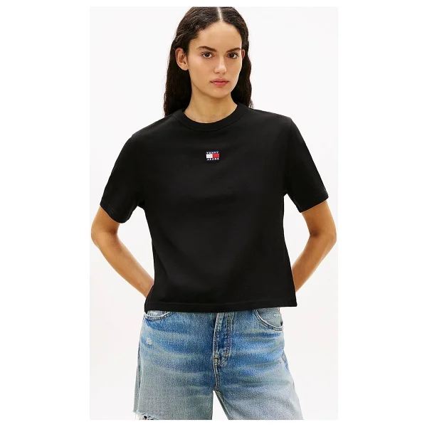 Tommy Hilfiger Jeans Boxy Badge DW0DW22202 Kısa Kollu Bisiklet Yaka Kadın Tişört - Görsel 3