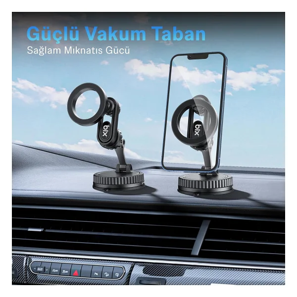 Bix Tch04 Magsafe Vakumlu Manyetik Araç Telefon Tutucu - Görsel 4