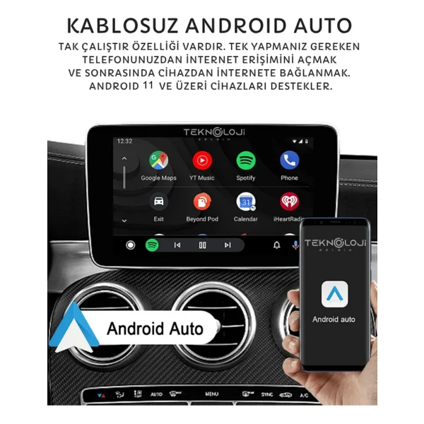 Kablosuz Carplay Ve Android Auto Adaptörü, 2gb RAM 32gb Rom, Türkçe Arayüz, Netflix Ve Youtube Destekli - Görsel 9