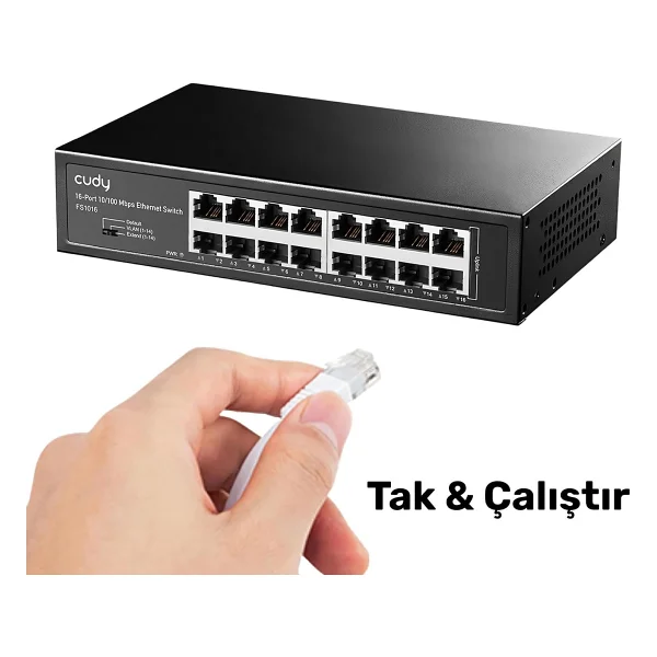 Cudy FS1016 16 Port 10/100 Mbps Switch - Görsel 9