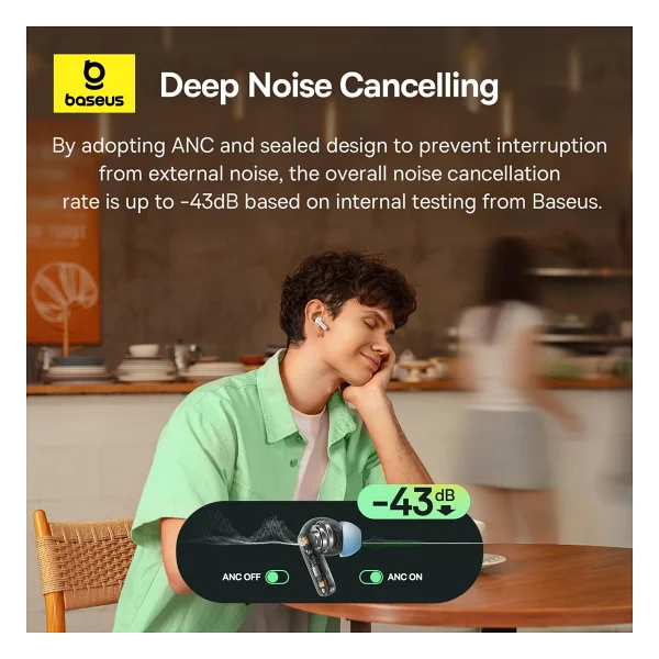 Baseus Bass Bp1 Nc TWS Beyaz Kulak İçi Bluetooth Kulaklık - Görsel 9