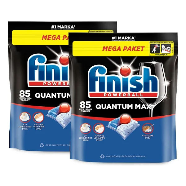 Finish Quantum Max Bulaşık Makinesi Tableti 85'li 2 Adet - Görsel 2