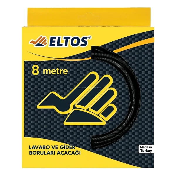 Eltos Lavabo Açma Teli, 6 mm Kalınlık, Dayanıklı Metal Tel, Lavabo ve Gider Borusu Açacağı, Tıkanıklık Giderici, Spiral Tel, Ergonomik Sap, Kolay Kullanım, Lavabo, Tuvalet, Banyo, Gider Açıcı (3 M) - Görsel 6