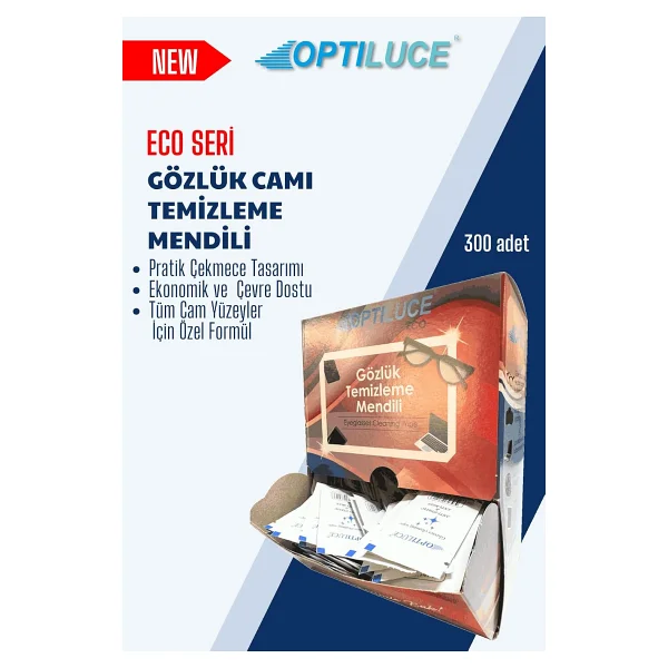 Optiluce 300'lü Gözlük Temizleme Mendilleri: Ekonomik Ve Pratik Çekmeceli Tasarım - Görsel 2