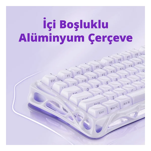 Gravastar Mercury V75 He Mor RGB %75 Tkl Magnetic Switch Kablolu Mekanik Oyuncu Klavyesi - Görsel 5