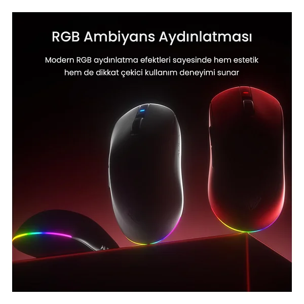 Aula V9 Pro Şarjlı Optik Kablolu/Kablosuz Oyuncu Mouse - Görsel 5