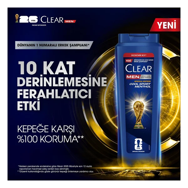 Clear Men Cool Sport Menthol 600 Ml Kepek Şampuanı - Görsel 5