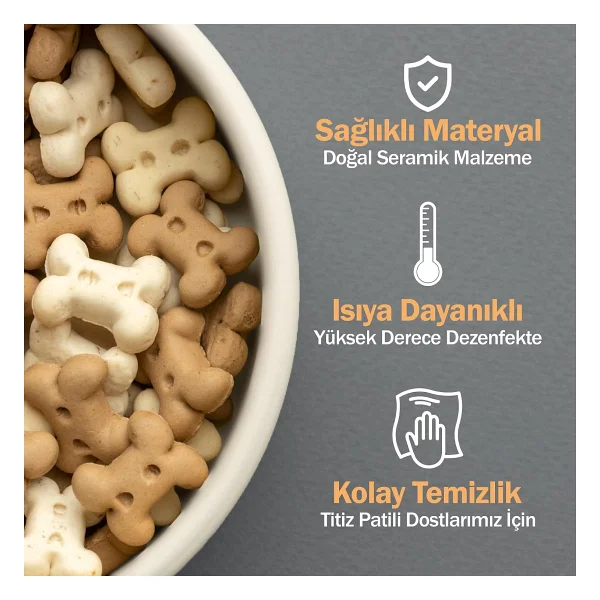 Gobypet Pleksi Mama Kabı (Beyaz Seramik, Şeffaf Pleksi) - Görsel 8
