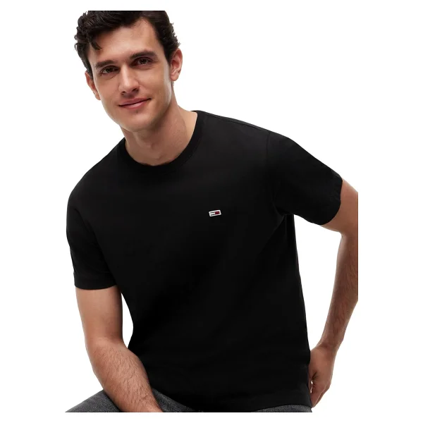 Tommy Jeans Tjm Slim Jersey C Neck Ext Erkek T-Shirt, Siyah, S - Görsel 3