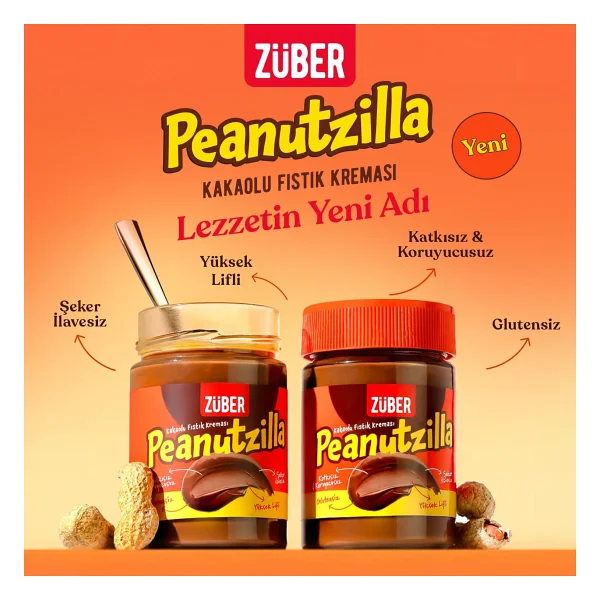 Züber Peanutzilla Kakaolu Fıstık Kreması 315 Gr - Görsel 2
