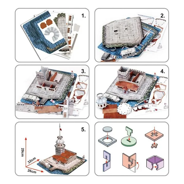 Cubicfun 3d 66 Parça Kız Kulesi Puzzle - Görsel 4