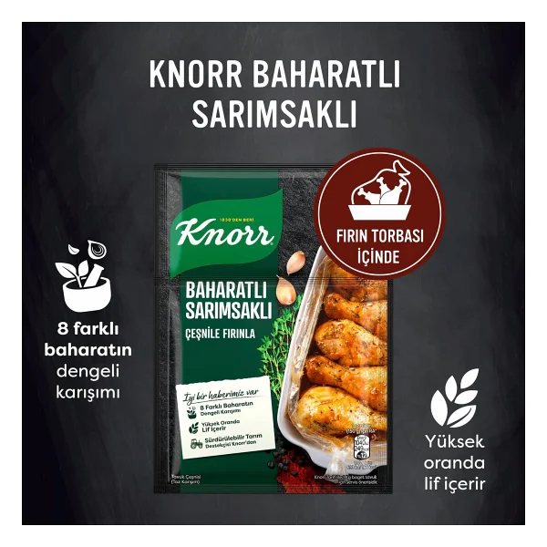 Knorr 34 gr Baharatlı ve Sarımsaklı Fırında Tavuk Çeşnisi - Görsel 4