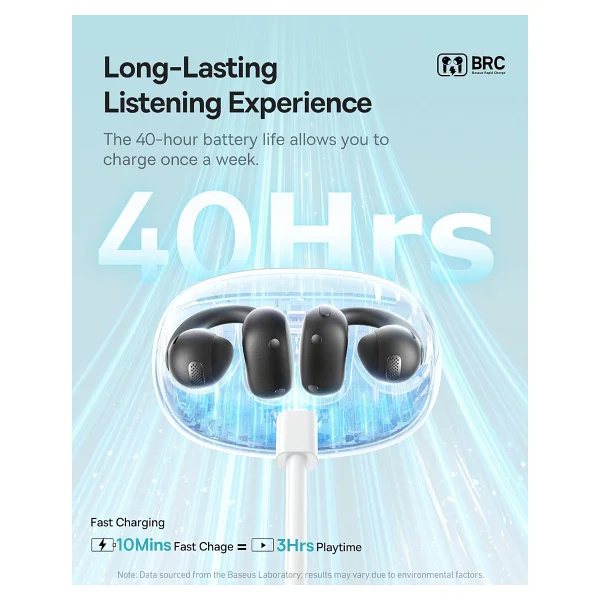 Baseus Bowie Mc1 TWS Siyah Open Ear Bluetooth Kulaklık - Görsel 8