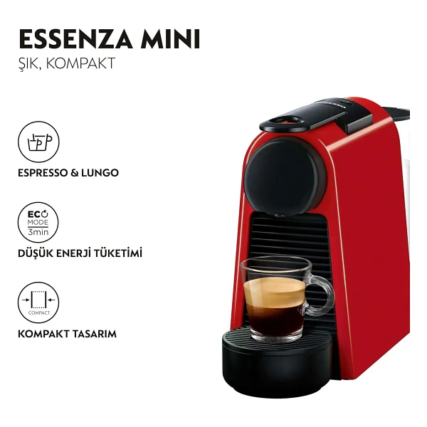 Nespresso Essenza Mini D 30 Kırmızı Kapsül Kahve Makinesi - Görsel 2