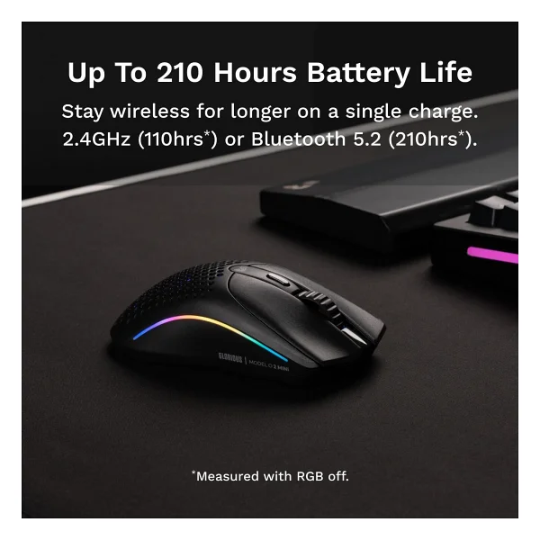 Glorious Model O 2 Mini RGB Optik Kablolu/Kablosuz Oyuncu Mouse - Görsel 6