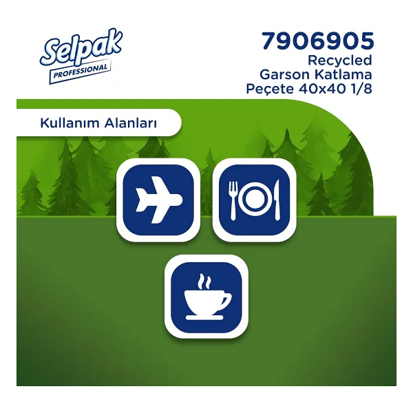Selpak Professional Recycled Garson Katlama Peçete 50 Yaprak 40x40 1/8, 20'li - Görsel 5