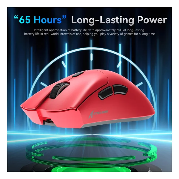 Attack Shark R1 Superlight Kırmızı Optik Kablolu/Kablosuz Oyuncu Mouse - Görsel 4