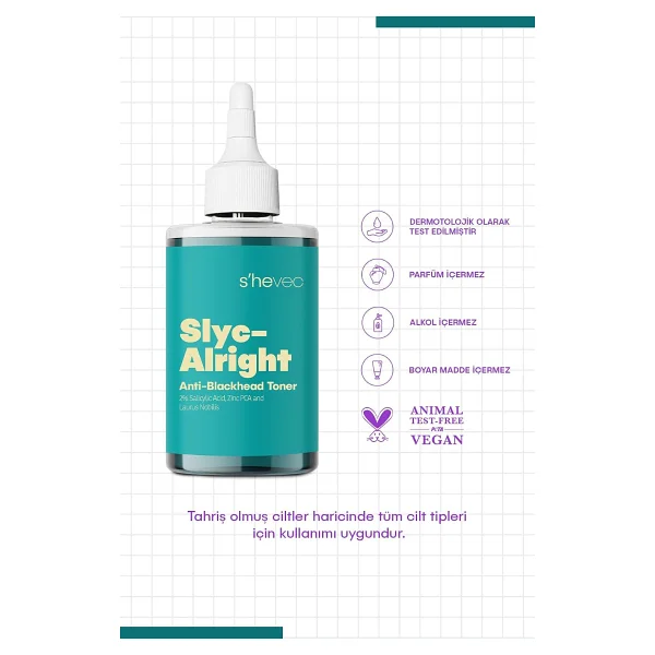 She Vec Slyc-Alright Sivilce Ve Siyah Nokta Karşıtı Arındırıcı Tonik 200 Ml - Görsel 6